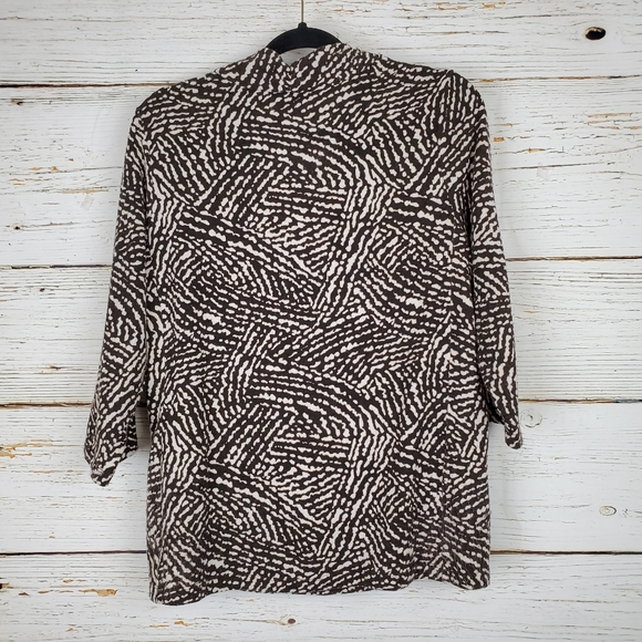 Laura Ashley Brown & Cream Wrap Style Top - Picture 5 of 5